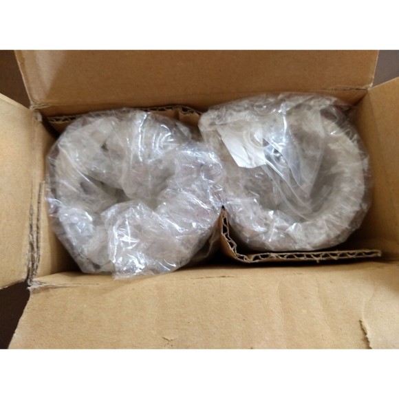 CRATE & BARREL Pair of Round Frosted Glass Tealight 4" Candle Holders NEW IN BOX - Picture 2 of 13